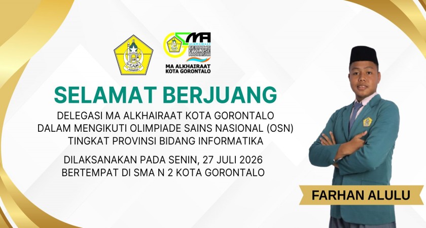 Farhan Alulu, Wakili MA Alkhairaat Pada OSN Tingkat Provinsi Bidang Informatika